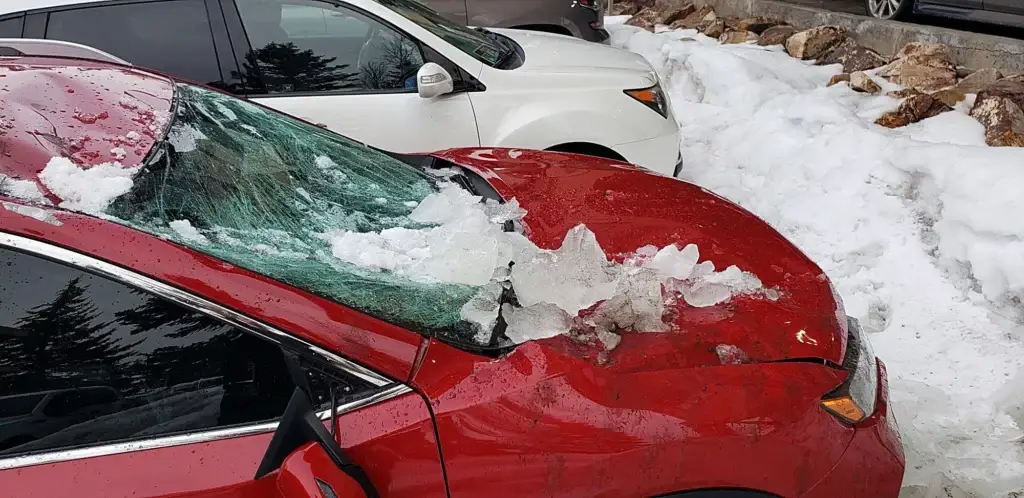 windshield glass damage from snow